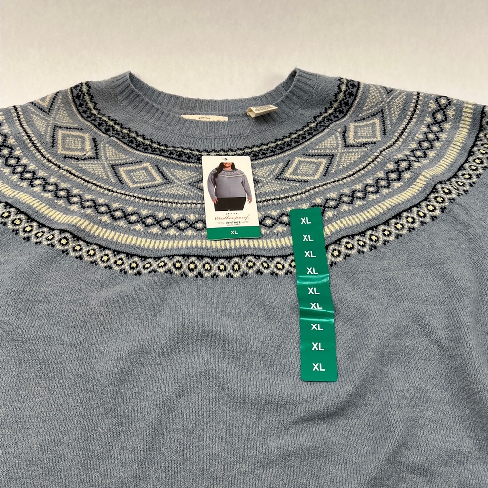 Weatherproof Blue Patterned Women's Sweater - Picture 2 of 6